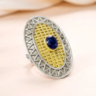 Textured Oval Mosaic Statement Ring