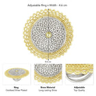 Bold Mandala Design Round Ring