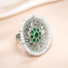Floral Center Round Adjustable Ring