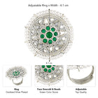 Floral Center Round Adjustable Ring