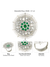 Floral Center Round Adjustable Ring