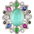 Floral Frame Ring with Oval Centerpiece