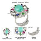 Floral Frame Ring with Oval Centerpiece