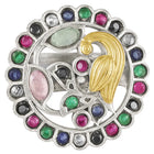 Peacock Motif Ring with Crystal Accents