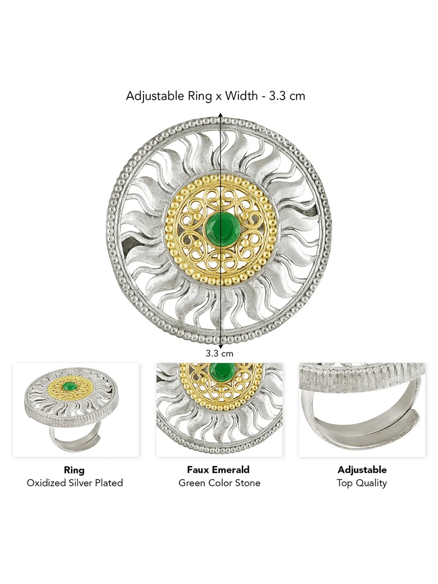 Sunburst Design Traditional Ring