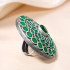 Circular Gem Cluster Statement Ring