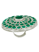 Circular Gem Cluster Statement Ring