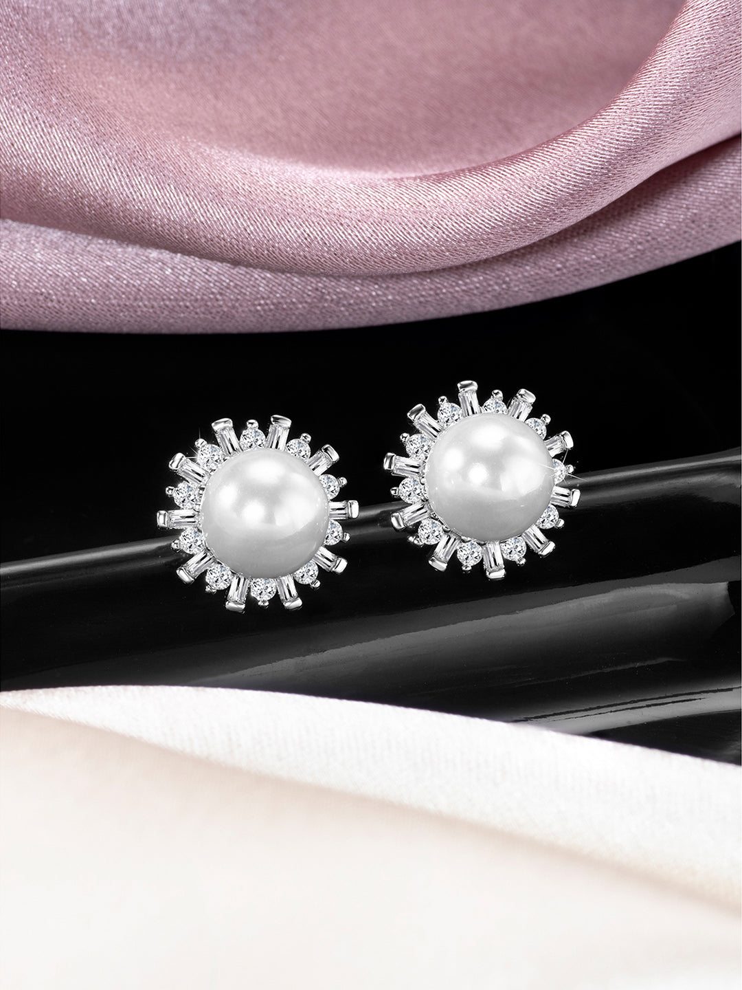 Harmony in Pearls CZ Studs