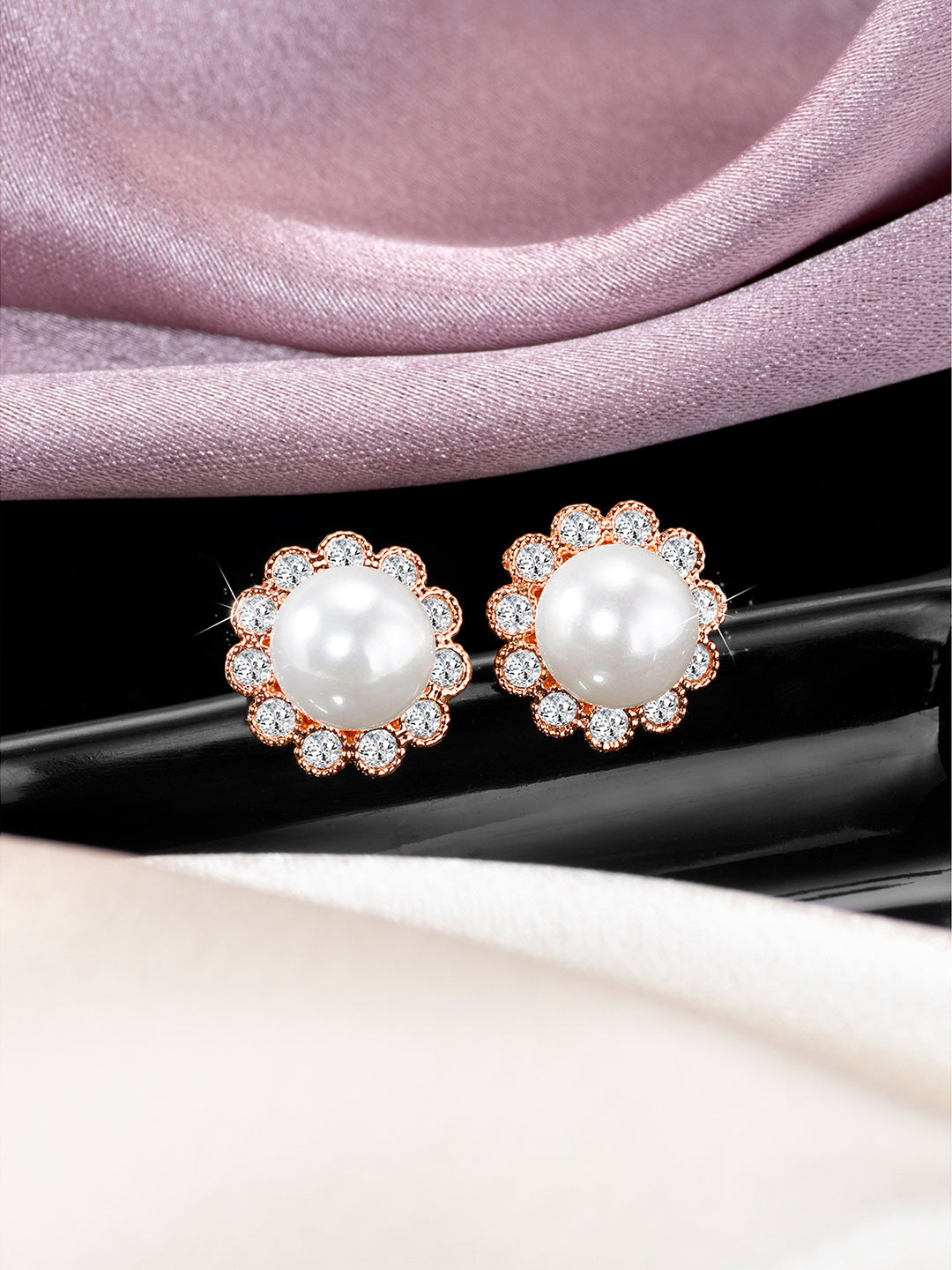 Stylish Simplicity CZ Pearl Studs