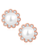 Stylish Simplicity CZ Pearl Studs