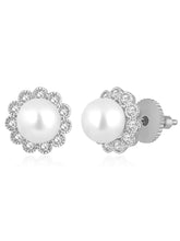 Stylish Simplicity CZ Pearl Studs