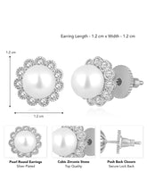 Stylish Simplicity CZ Pearl Studs