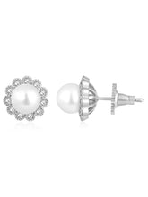 Stylish Simplicity CZ Pearl Studs