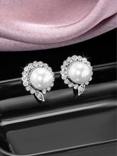 Mystic Pearls CZ Stud Earrings