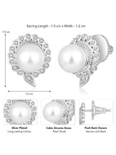 Mystic Pearls CZ Stud Earrings