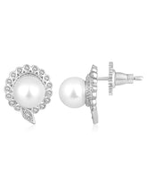 Mystic Pearls CZ Stud Earrings