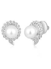 Mystic Pearls CZ Stud Earrings