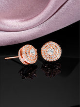 Mystic Rose Gold Charms CZ Studs