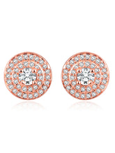 Mystic Rose Gold Charms CZ Studs