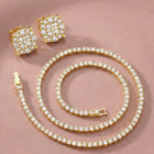 Classic Luxury Gold Tennis Necklace Gift Combo
