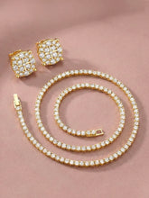 Classic Luxury Gold Tennis Necklace Gift Combo