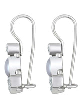 Shadowed Blossom Drop Earrings - White