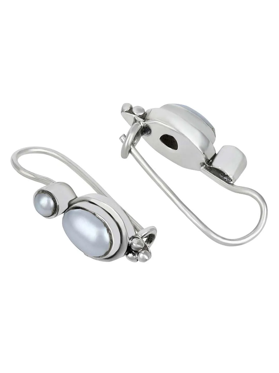 Blossoming Beauty Drop Earrings - White