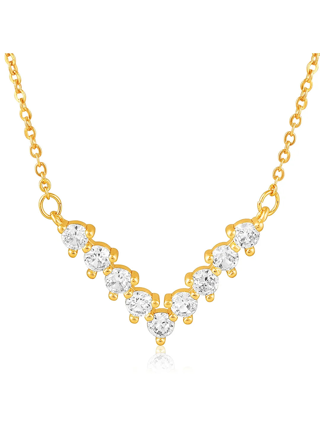 V Shaped Crystal Sparkle Pendant Chain