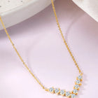V Shaped Crystal Sparkle Pendant Chain - Gold