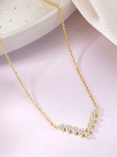 V Shaped Crystal Sparkle Pendant Chain - Gold
