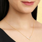 V Shaped Crystal Sparkle Pendant Chain - Gold