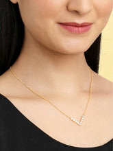 V Shaped Crystal Sparkle Pendant Chain