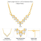 V Shaped Crystal Sparkle Pendant Chain - Gold