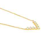 V Shaped Crystal Sparkle Pendant Chain - Gold