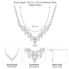 V Shaped Crystal Sparkle Pendant Chain - Silver