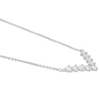 V Shaped Crystal Sparkle Pendant Chain - Silver