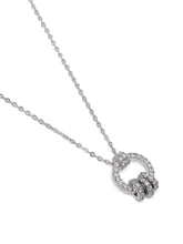 Elegant Circular Pendant Necklace. Silver necklace with a circular pendant. Best for casual wear, office wear & party wear. Wear Minimal Jewellery from Peora.