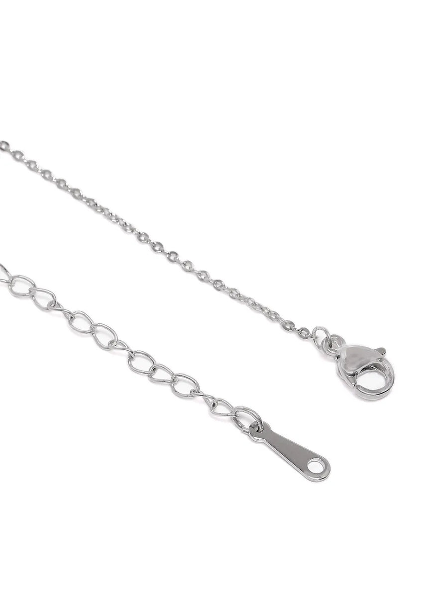 Elegant Circular Pendant Necklace. Silver necklace with a circular pendant. Best for casual wear, office wear & party wear. Wear Minimal Jewellery from Peora.