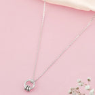 Elegant Circular Pendant Necklace. Silver necklace with a circular pendant. Best for casual wear, office wear & party wear. Wear Minimal Jewellery from Peora.