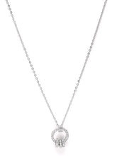 Elegant Circular Pendant Necklace. Silver necklace with a circular pendant. Best for casual wear, office wear & party wear. Wear Minimal Jewellery from Peora.