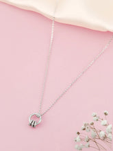 Elegant Circular Pendant Necklace. Silver necklace with a circular pendant. Best for casual wear, office wear & party wear. Wear Minimal Jewellery from Peora.