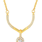 Minimalist CZ Drop Pendant Chain - Gold