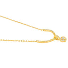 Minimalist CZ Drop Pendant Chain - Gold