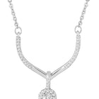 Minimalist CZ Drop Pendant Chain - Silver