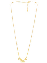 Floral Clover Motif CZ Necklace - Gold