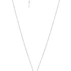 Floral Clover Motif CZ Necklace - Silver