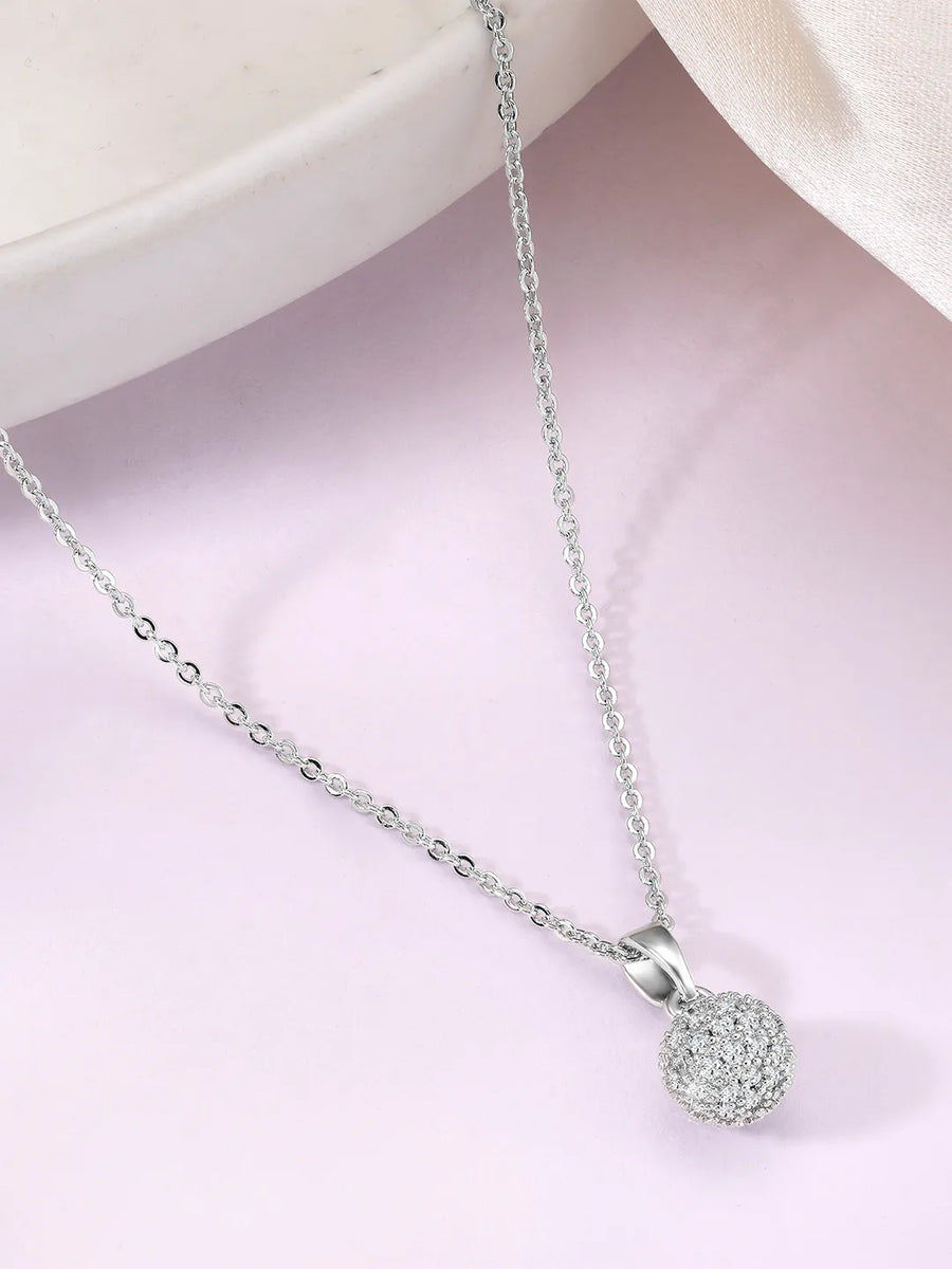 Sparkle Sphere CZ Pendant Chain