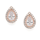 Dazzling Halo Pear Cut Earrings