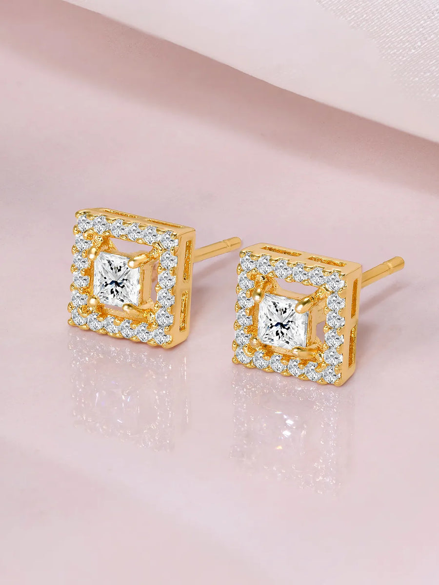 Timeless Regal Rays Stud Earrings - Gold