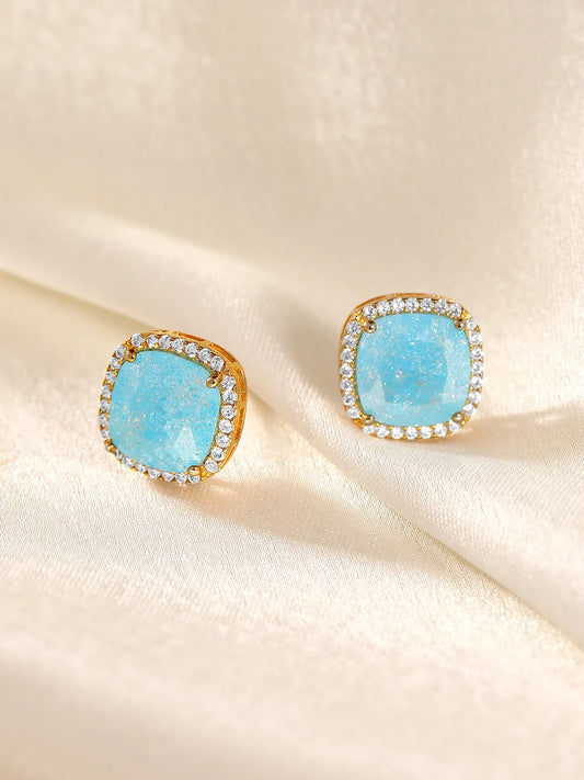 Graceful CZ & Crystal Stud Earrings